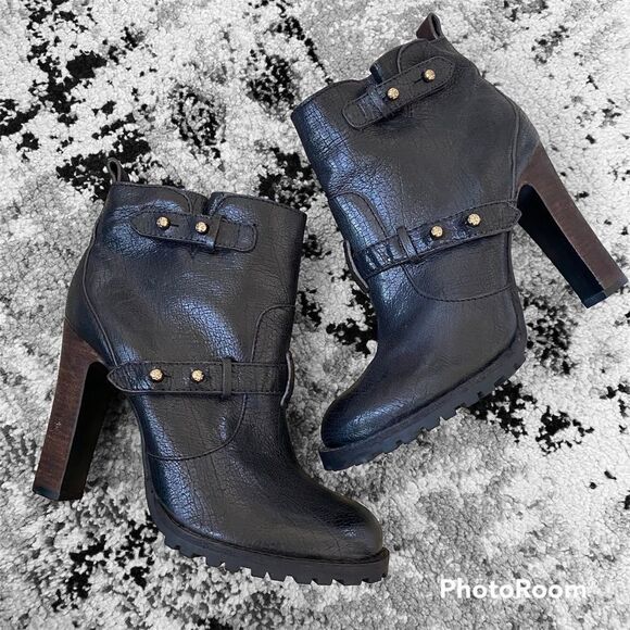 Tory Burch Landers Moto Leather Ankle Booties - Picture 2 of 10